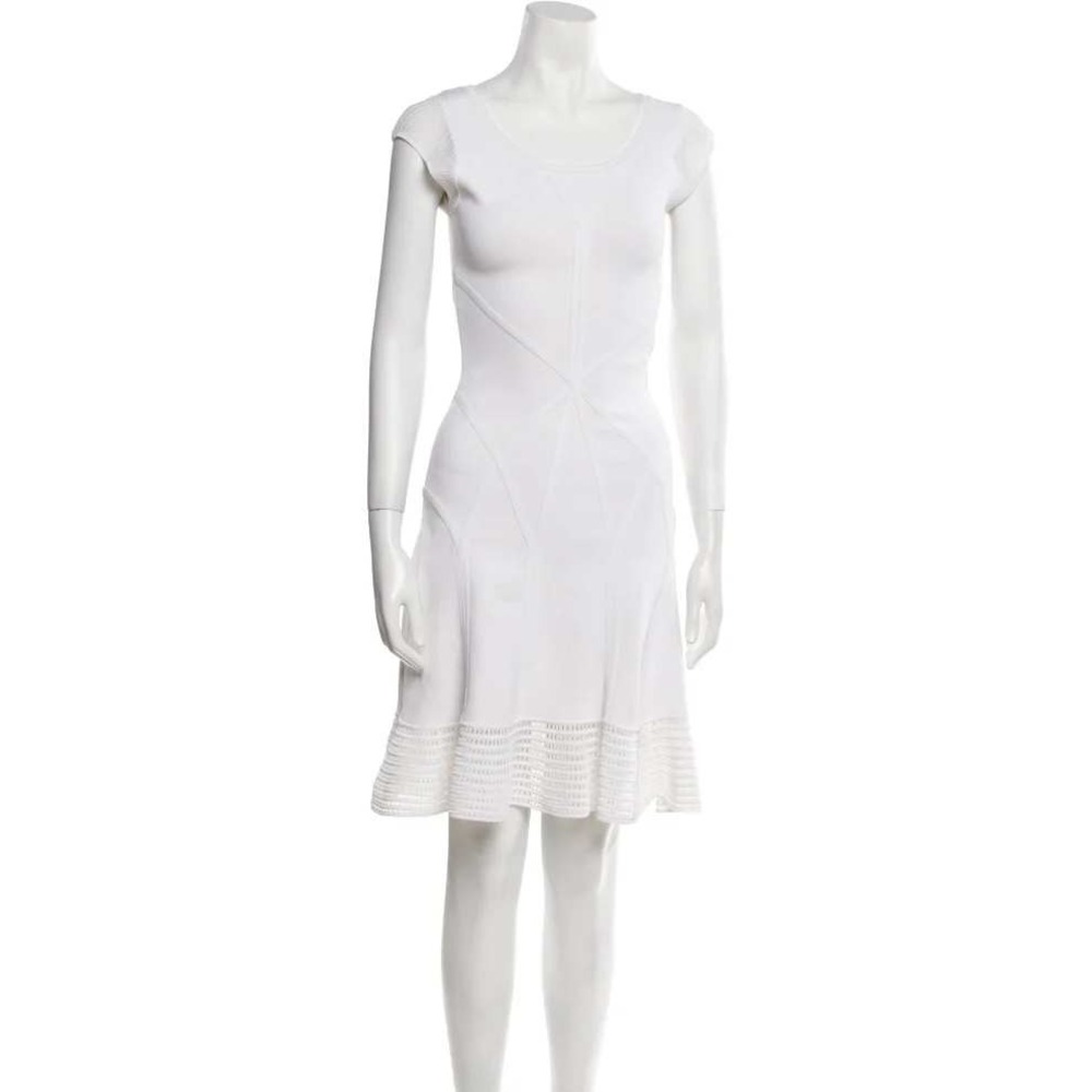 NWT DVF White Knit Fit & Flare Dress‎ Cap Sleeve Bridal Size S